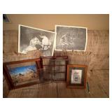 MISCELLANEOUS PICTURES X8 W/ 2 CHARCOAL PRINTS- BB