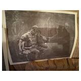 MISCELLANEOUS PICTURES X8 W/ 2 CHARCOAL PRINTS- BB