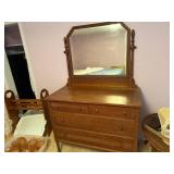 4 DRAWER ANTIQUE WOOD DRESSER-  UNB