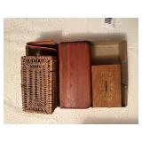 1 WICKER BOX & 2 WOOD BOXES- PBR