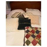 9 BED & DECORATIVE PILLOWS- PBR