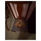 VINTAGE WOOD CHAIR W/ PADDED SEAT- PBR