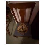 VINTAGE WOOD CHAIR W/ PADDED SEAT- PBR