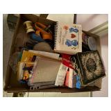 METAL SHELVES W/ MISCELLANEOUS SEWING SUPPLIES- PBR