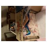 METAL SHELVES W/ MISCELLANEOUS SEWING SUPPLIES- PBR