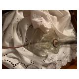 PAIR OF LAMPS/ 2 WOODEN SHELVES/ DRESSER SCARF- PBR