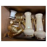 BUD VASES/ SWANS DECOR- OF