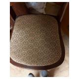 ANTIQUE WOODEN CHAIR W/ PADDED SEAT- OF