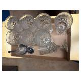 8 COUNT STEM GLASSES & SUGAR DISH- OF