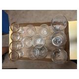 14PCS GOLD RIMMED STEM GLASSES W/ CHRISTMAS PRINT- OF