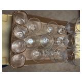 14PCS GOLD RIMMED STEM GLASSES W/ CHRISTMAS PRINT- OF
