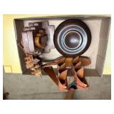 WOOD SHIPS/ WOODEN BOWL & WOODEN BOOKENDS- OF