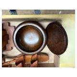 WOOD SHIPS/ WOODEN BOWL & WOODEN BOOKENDS- OF