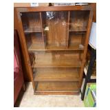 WOOD CABINET W/ GLASS DOORS- OF