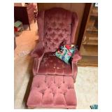 UPHOLSTERED CHAIR W/ FOOTSTOOL- OF