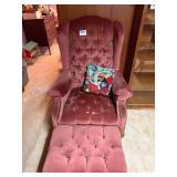 UPHOLSTERED CHAIR W/ FOOTSTOOL- OF