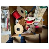 2 BOXES OF CRAFTING MISCELLANEOUS W/ RIBBONS- OF