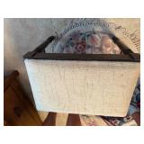 WOODEN SEWING STOOL W/ PADDED SEAT- UPB