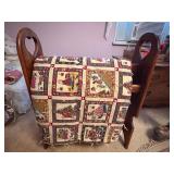 WOODEN QUILT RACK W/ QUILT- UPB