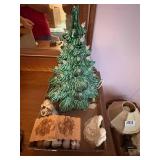 CERAMIC LIGHTED CHRISTMAS TREE & NATIVITY SET- UPB
