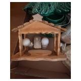 CERAMIC LIGHTED CHRISTMAS TREE & NATIVITY SET- UPB