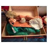 PINK VINTAGE METAL BOX W/ BARBIE DOLL- UPB