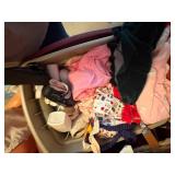 TOTE OF DOLLS W/ CLOTHES & PUPPETS- UPB