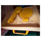 LARGE TOTE OF VINTAGE TOYS W/ AIRPLANE & MUSIC BOX- UPB