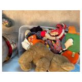 TOTE OF STUFFED ANIMALS W/ BERT- UPB