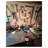 WALL & BENCH CONTENTS OF TOOLS & VICE- BMT