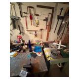 WALL & BENCH CONTENTS OF TOOLS & VICE- BMT