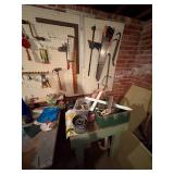WALL & BENCH CONTENTS OF TOOLS & VICE- BMT
