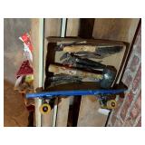 TOOLS W/ VICE GRIPS/ PLIERS/ MALLET/ SKATEBOARD & MORE- BMT