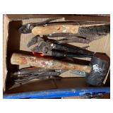 TOOLS W/ VICE GRIPS/ PLIERS/ MALLET/ SKATEBOARD & MORE- BMT