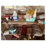 ENTIRE WALL OF CONTENTS W/ FLOWER POTS/ PAINT/ BUCKET/ METAL CABINET- BMT