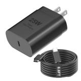 2 pk Samsung USB-C Super Fast Charging Wall Charger-25W PD Charger Adapter with Type-C Cable(6.6ft) for Samsung Galaxy S25/S25 Ultra/S24/S24 Ultra/S24+/S23/S23 Ultra/S23+/S22/Ultra/S21/Ultra/Note20