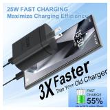 2 pk Samsung USB-C Super Fast Charging Wall Charger-25W PD Charger Adapter with Type-C Cable(6.6ft) for Samsung Galaxy S25/S25 Ultra/S24/S24 Ultra/S24+/S23/S23 Ultra/S23+/S22/Ultra/S21/Ultra/Note20