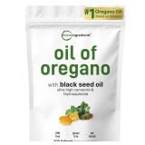 Micro Ingredients Oil of Oregano Softgels, 300 Count | 2 in 1 Formulated with Black Seed Oil, 4X Strength Carvacrol & Thymoquinone | Plant Based, Non-GMO, & Immune Support