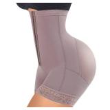 FeelinGirl Women Butt Lifter Shapewear Tummy Control Panties Firm Compression Mid-Thigh Shorts Cocoa L