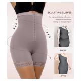 FeelinGirl Women Butt Lifter Shapewear Tummy Control Panties Firm Compression Mid-Thigh Shorts Cocoa L