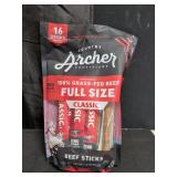 100% Grass-Fed Beef Sticks, CLASSIC, Full Size 1oz (1 Bag with 16 sticks) Retail $31