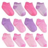 Debra Weitzner Toddler Socks With Grips - 12 Pack Ankle Cotton Grip Socks for Baby Boys Girls Infant