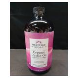 Heritage Store Organic Castor Oil  Cold Pressed | Rich Hydration for Hair & Skin  Bold Lashes & Brows  Hexane Free  32oz