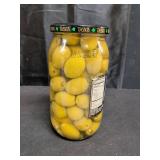 Tassos Double Stuffed Jalapeno-garlic Super Mammoth Greek Olives  35.27 Oz, Best By 2/28/26