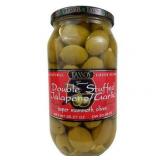 Tassos Double Stuffed Jalapeno-garlic Super Mammoth Greek Olives  35.27 Oz, Best By 2/28/26