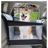 New Adorepaw Dog Car Seat- Waterproof and Breathable Mesh Seat Extender w/ Safety Belt, Comfortable and Safe Road Trip (L Size, Grey)