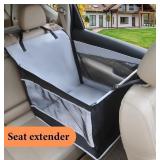 New Adorepaw Dog Car Seat- Waterproof and Breathable Mesh Seat Extender w/ Safety Belt, Comfortable and Safe Road Trip (L Size, Grey)
