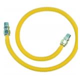 New BrassCraft CSSC44-48 5/8" OD (1/2" ID) x 48" LENGTH 1/2" MIP × 1/2" MIP Stainless Steel Gas Connector, Yellow