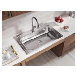 Pergola™ Stainless Steel 33" x 22" x 6" 1-Hole Single Bowl Drop-in ADA Sink HDSB33226ADA