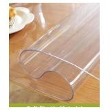 Clear Table Protector 27 x 47 Inch, 1.5mm Thick Plastic Table Cover, Waterproof PVC Clear Table Cover Protector, Coffee & Dining Room Table